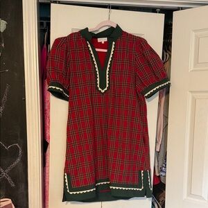 Entro Red and Green Plaid Dress
